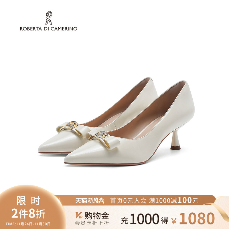 诺贝达高跟鞋通勤风水钻单鞋