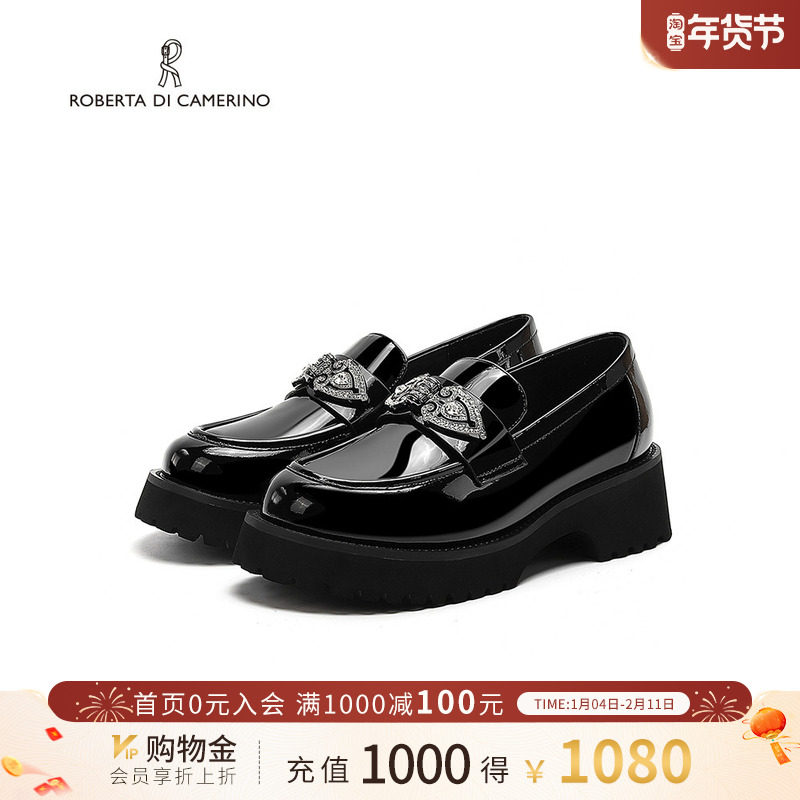 诺贝达春秋女鞋秋新平跟乐福鞋轻奢水钻小皮鞋时尚单鞋RL247003,女鞋,乐福鞋（豆豆鞋）,淘宝优惠券,粉丝福利购,淘宝优惠卷