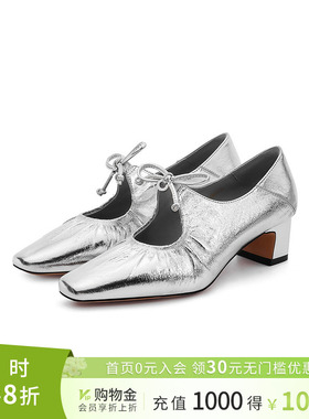 诺贝达2025春季新款蝴蝶结法式舒适玛丽珍鞋浅口单鞋RWS250102