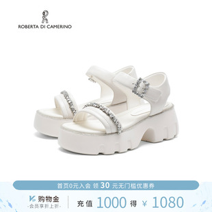 诺贝达新款时尚凉鞋2026夏季休闲厚底水钻气质沙滩女鞋RM265903
