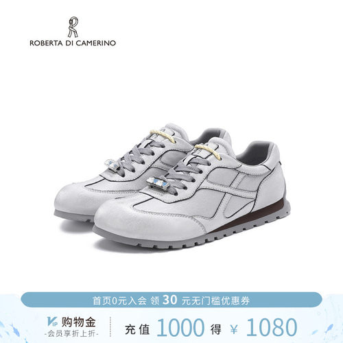 诺贝达德训鞋水钻系带平底轻便运动鞋春秋百搭休闲鞋女RCS266301