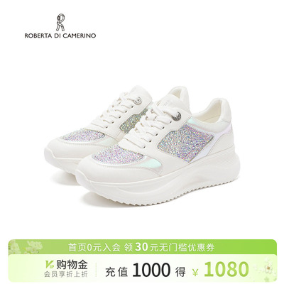 诺贝达幻彩运动鞋新款透气厚底增高老爹鞋舒适休闲女鞋RCS266001