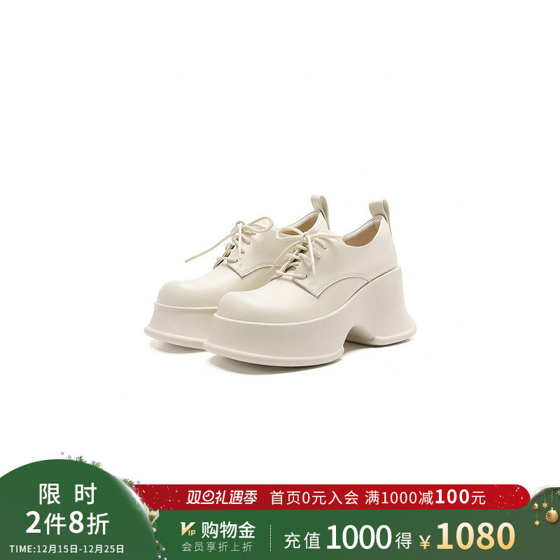 诺贝达高跟鞋英伦防水台单鞋