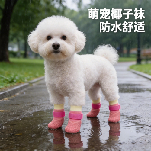 狗狗防水鞋袜外出鞋子防脏脚套宠物防滑狗鞋套比熊遛狗甩不掉袜子