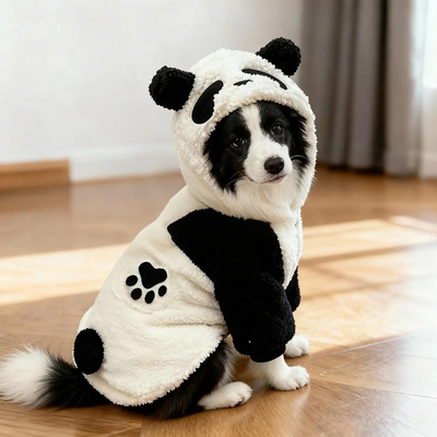 狗狗衣服边牧宠物秋冬加厚保暖可爱熊猫装中大型犬金毛萨摩耶服装