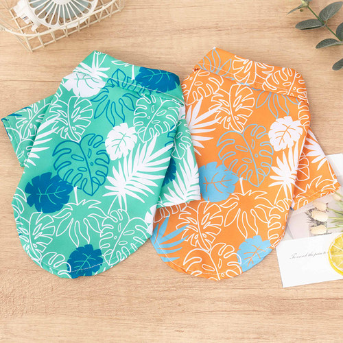 狗狗衣服夏季薄款透气衬衫泰迪博美中小型犬宠物猫咪帅气沙滩风