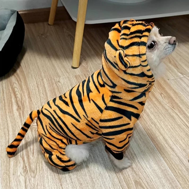 狗狗衣服可爱老虎装秋冬保暖柯基土松泰迪中小型犬宠物猫咪四脚衣