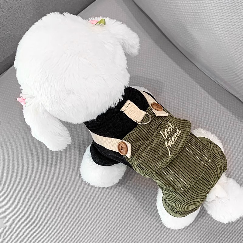 狗狗衣服可牵引背带裤泰迪博美比熊小型幼犬宠物猫咪秋冬款四脚衣