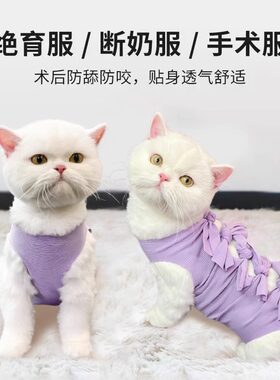 猫咪绝育服母猫手术服戒断奶衣服透气生理裤用药防舔宠物衣服用品