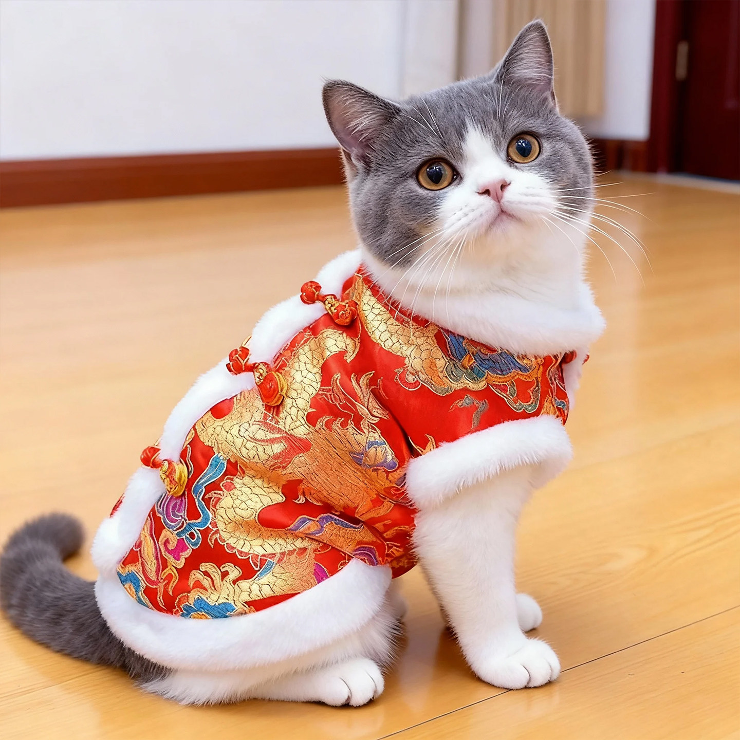猫咪衣服新年喜庆唐装冬天保暖布偶英短金渐层防掉毛宠物狗狗背心,宠物/宠物食品及用品,猫宠物服装/雨衣（新）,淘宝优惠券,粉丝福利购,淘宝优惠卷