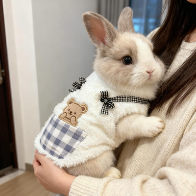 兔子衣服秋冬保暖背心宠物侏儒兔龙猫仓鼠荷兰兔冬天加绒加厚马甲