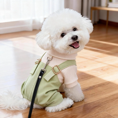 小狗狗衣服春秋保暖可牵引小型犬泰迪比熊博美宠物猫咪帅气四脚衣