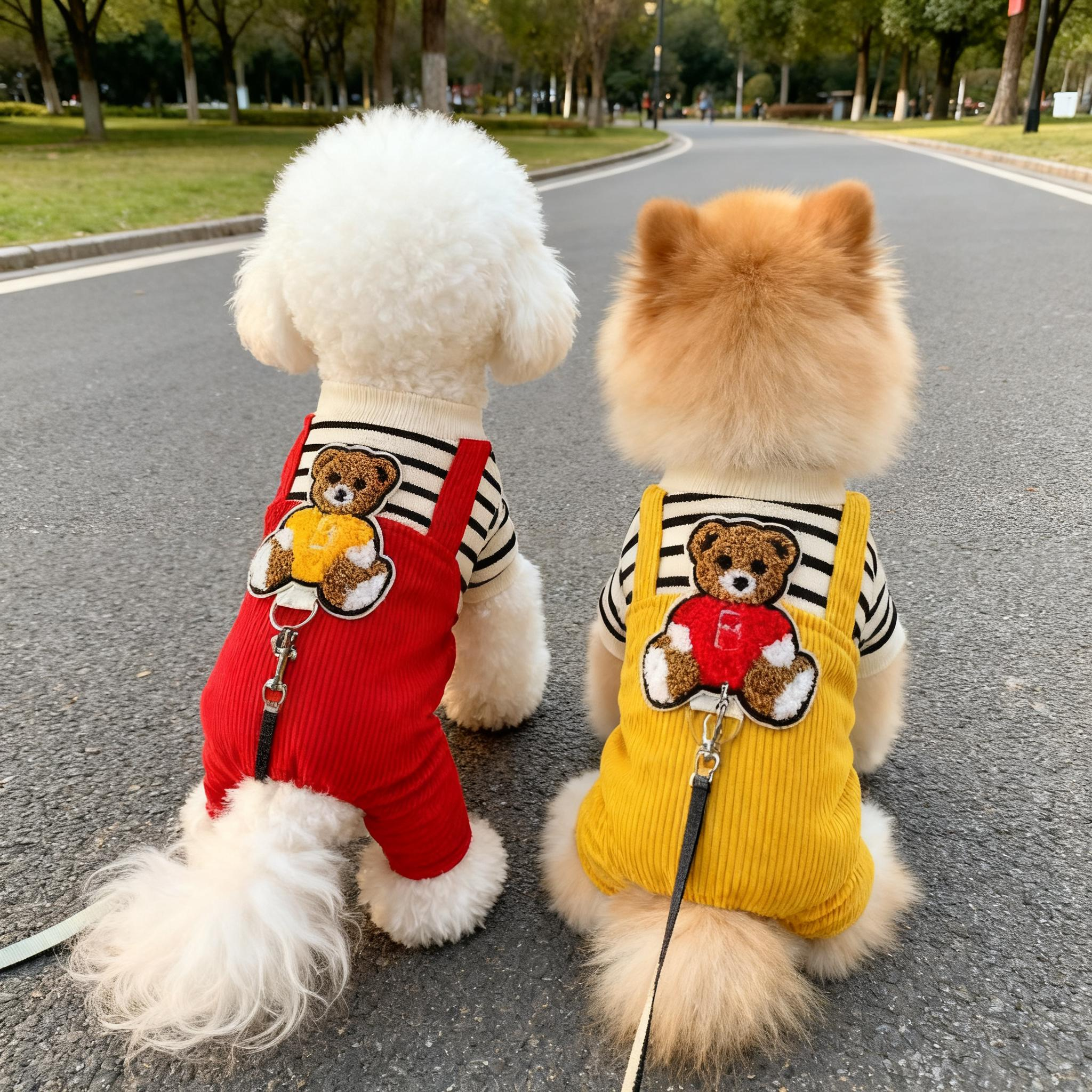 宠物小狗狗衣服秋冬加绒四脚衣加厚保暖比熊泰迪带牵引绳背带裤,宠物/宠物食品及用品,狗宠物服装/雨衣,淘宝优惠券,粉丝福利购,淘宝优惠卷