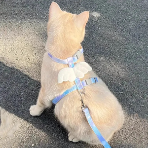 猫咪牵引绳工字型可调节防挣脱遛猫绳猫猫外出专用宠物布偶胸背带