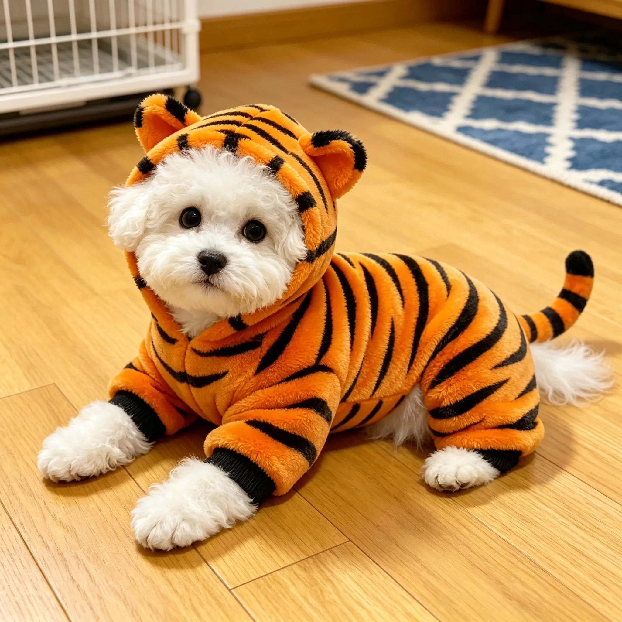 狗狗衣服秋冬可爱老虎四脚衣泰迪比熊博美小型宠物猫咪保暖防掉毛