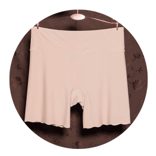 北舞舞蹈安全裤夏季舞蹈裤打底裤高腰收腹波浪边冰丝三分无痕短裤