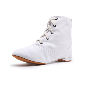 北舞帆布芭蕾舞鞋白色高帮大底教师鞋女士春夏爵士民族舞肚皮练功