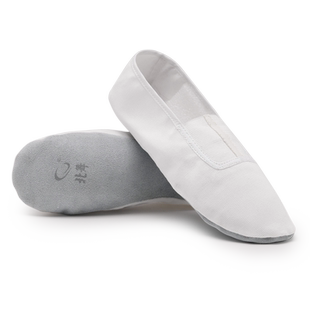 北舞体操鞋男女舞蹈鞋跳舞鞋练功鞋芭蕾舞鞋瑜伽软底帆布牛皮底白