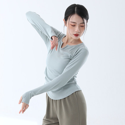 北舞长袖瑜伽服上衣女速干运动