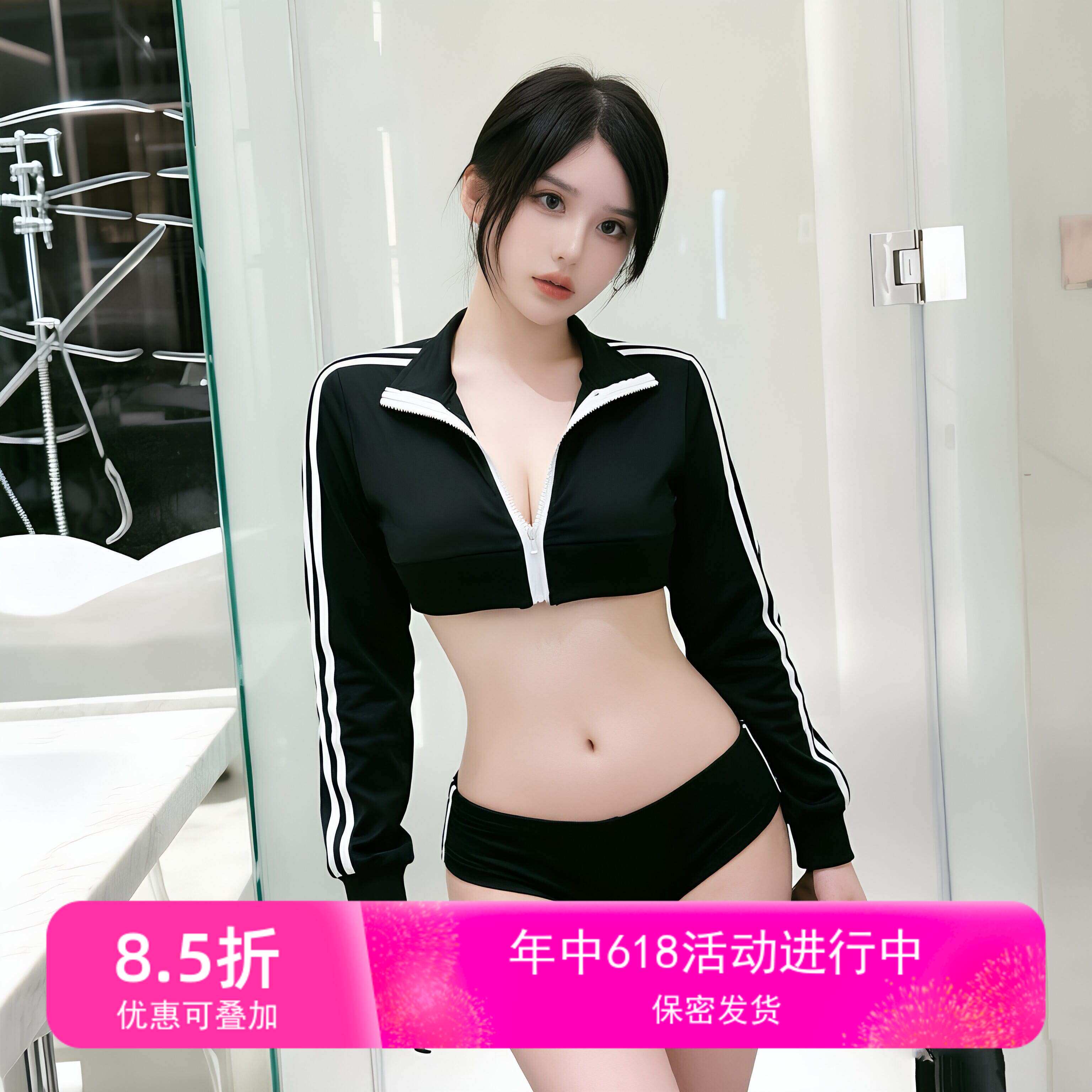 南半球上衣穿搭性感短款长袖体操服内衣女修身露脐装二次元辣妹装