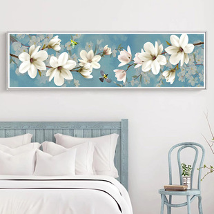 十字绣玉兰花鸟图手工刺绣客厅卧室装饰挂画花朵花卉图案