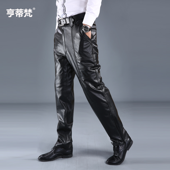 genuine leather Leather pants middle age Pants winter Paige trousers Easy motorcycle Large Straight Leather pantsin the Men's clothing, Lederhosen  category - from Buy2taobao.com to provide professional Taobao agent buy service