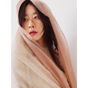就要这种仙气感！超轻薄暖粉色轻缩绒渐变戒指绒围巾女 羊绒披肩