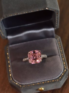 4克拉宝塔阿斯切s925纯银戒指