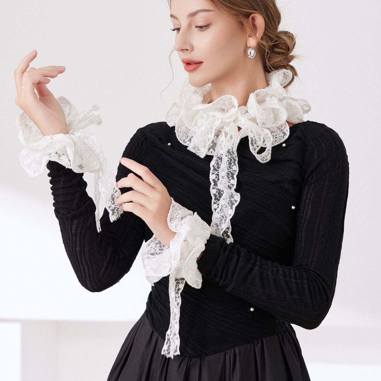 Lolita波浪蕾丝假领子