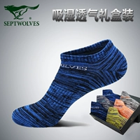 Bảy con sói vớ nam mùa hè vớ cotton mỏng để giúp khử mùi vớ cotton ngắn ống thấm mồ hôi vớ vớ nam - Vớ nam vớ 