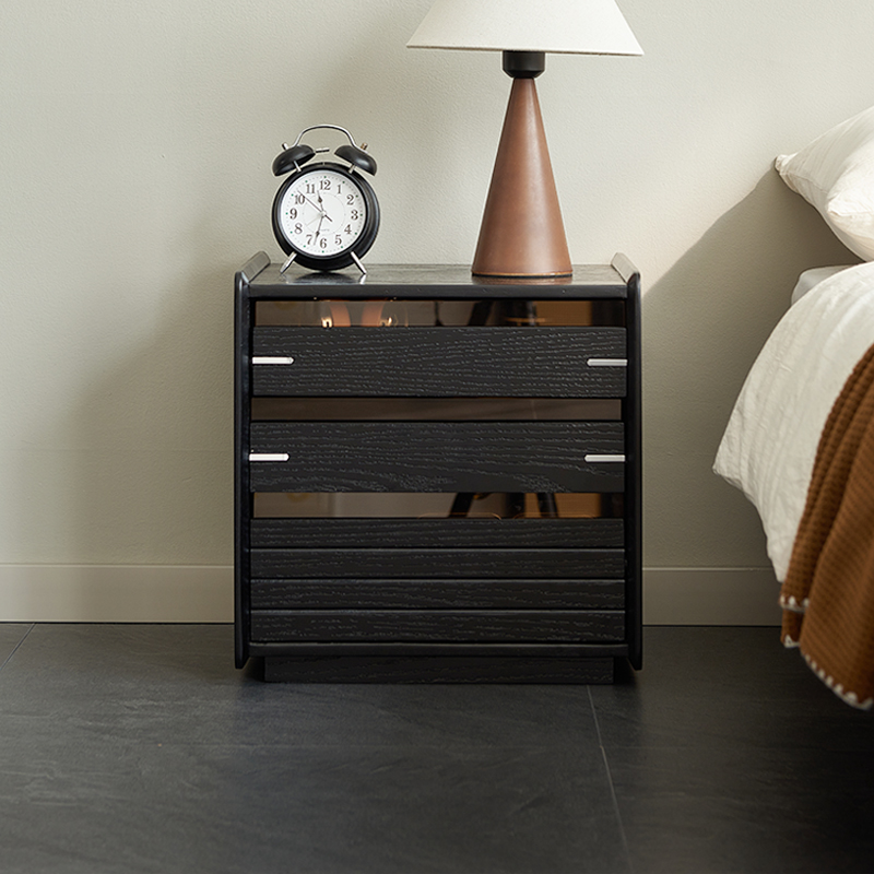 榆柳轩实木床头柜意式极简夹缝柜