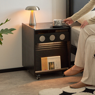 榆柳轩实木床头柜家用卧室收纳置物柜小户型可移动简约储物床边机