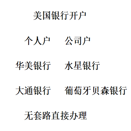 美国银行开户华美水星摩根大通葡萄牙贝森个人开户公司开户注册