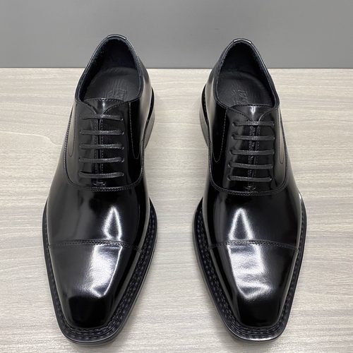 马皮系带商务正装皮鞋挪威缝工艺