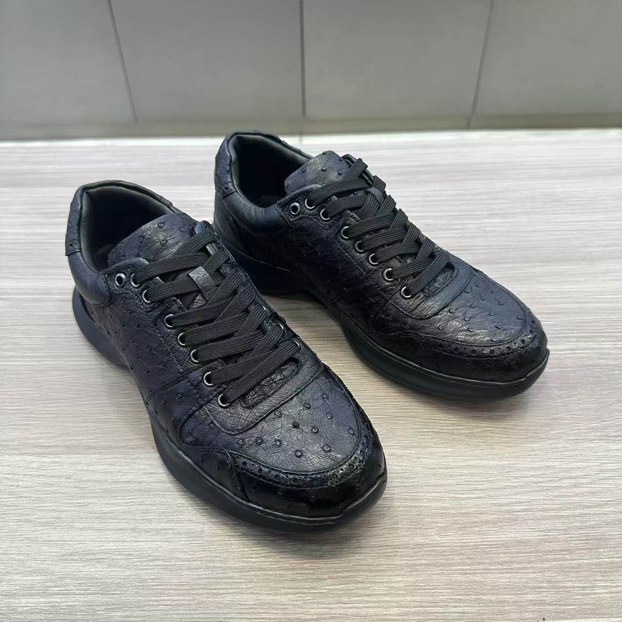 狠货 春秋款全鸵鸟皮系带休闲皮鞋男时尚厚底轻质户外运动板鞋男,流行男鞋,时尚休闲鞋,淘宝优惠券,粉丝福利购,淘宝优惠卷