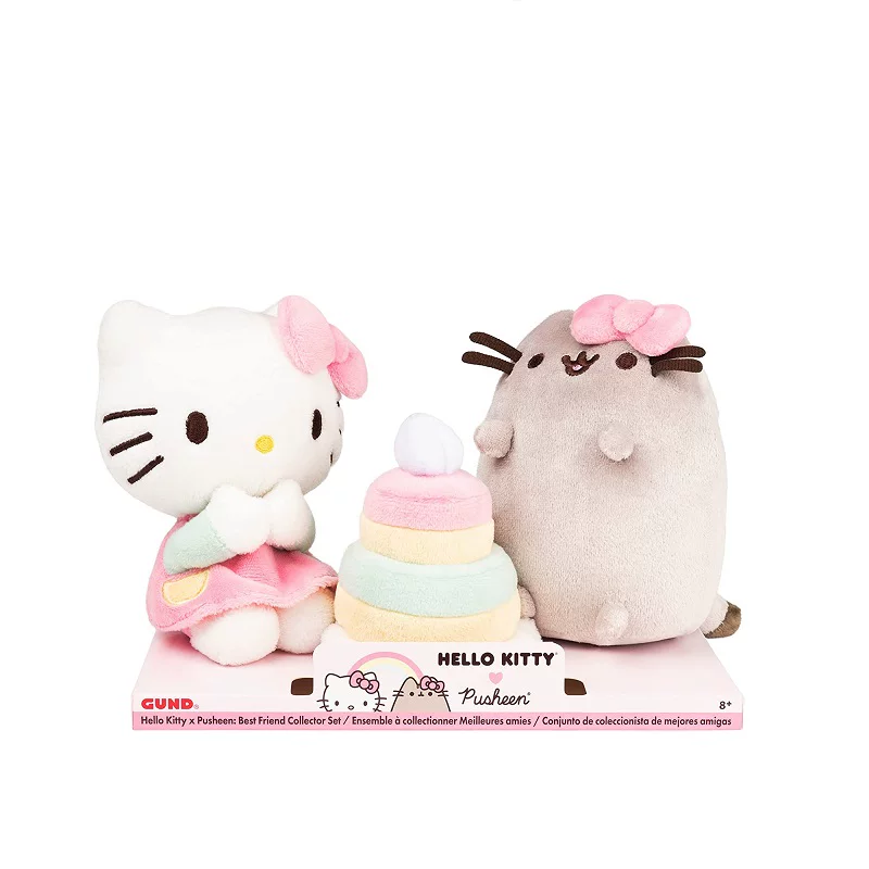 Hello Kitty x Pusheen cake -shaped fluff doll gift box group