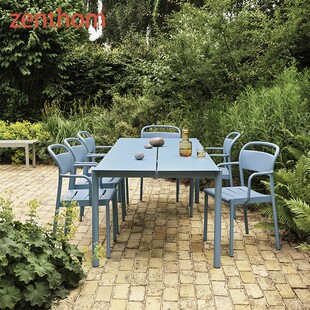 STEEL户外室外花园金属扶手椅坐垫 LINEAR zenthom Muuto