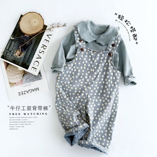 北欧风女童牛仔背带裤 裤 儿童休闲裤 叠穿拍档工装 梭织长裤 26新款