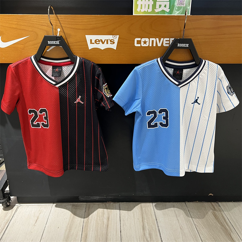 JORDAN童装速干网眼透气短袖T恤男童女童AJ运动篮球服JD2522117