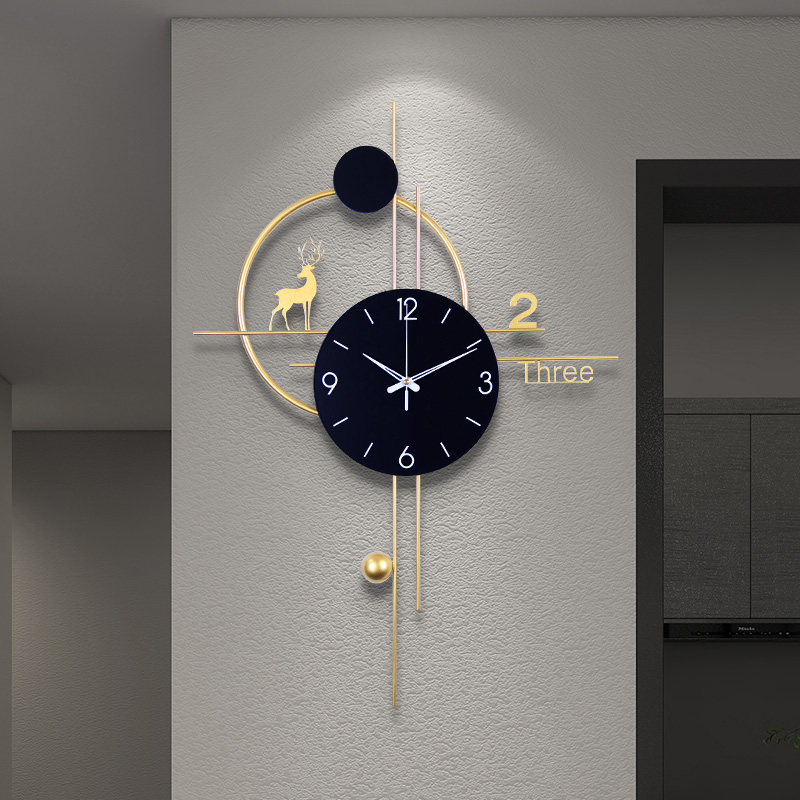 客厅挂钟无品牌金属简约现代