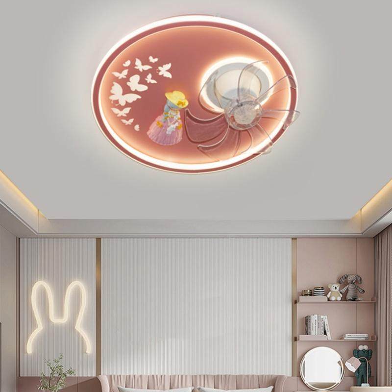 儿童房灯创意卡通可爱公主卧室灯男孩女孩房间灯宇航员吸顶风扇灯