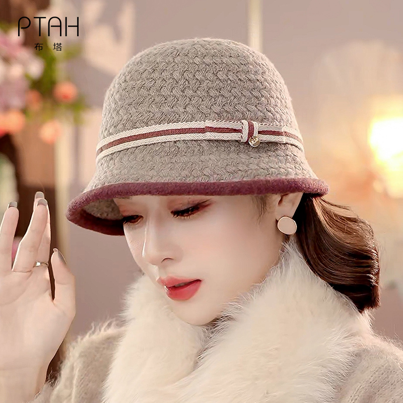 布塔针织羊毛羊绒渔夫帽