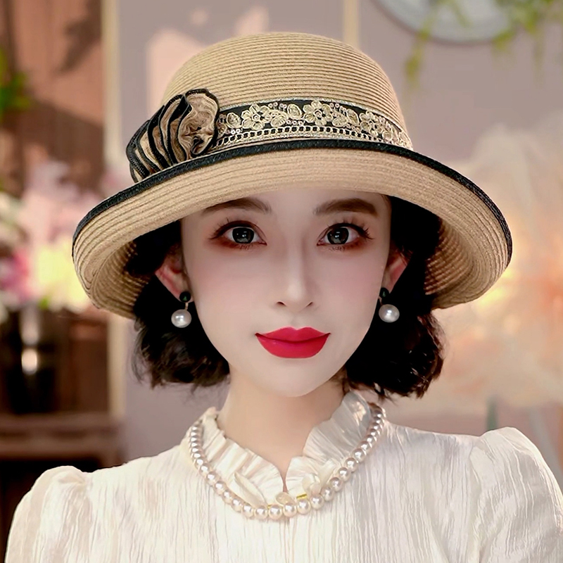 布塔布塔民族风刺绣花爵士帽度假旅游沙滩盆帽女夏季百搭遮阳礼帽
