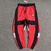训练黑白红拼色梭织束脚裤 Adidas阿迪达斯男裤 运动跑步裤 FI4685