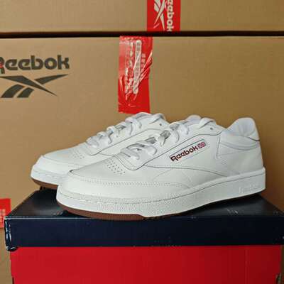 REEBOK锐步男子CLUB C 85二层牛皮经典休闲板鞋 FZ6012
