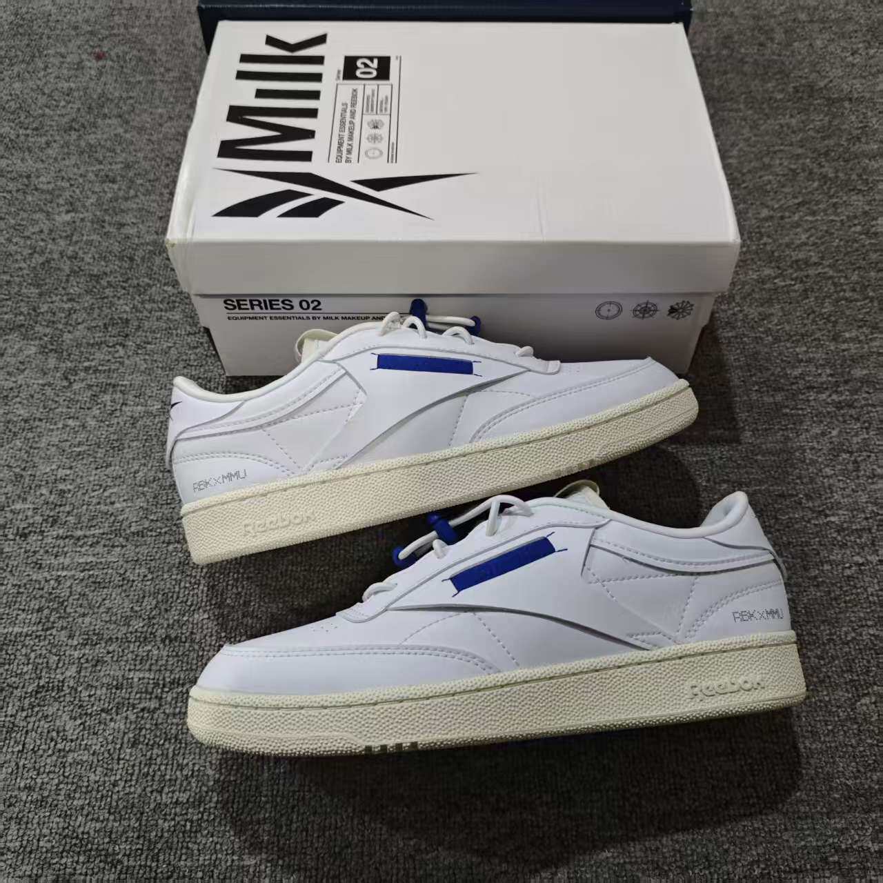 REEBOK锐步MILK联名男女解构合成革Club C 85 VEGAN板鞋100072089