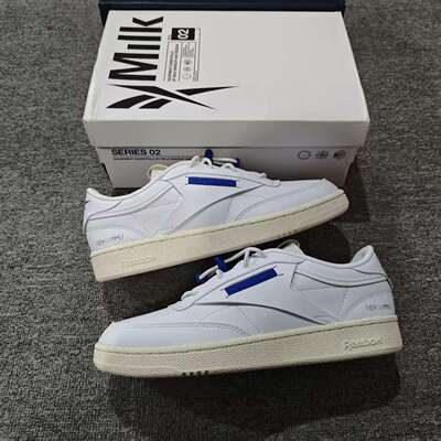 REEBOK锐步MILK联名男女解构合成革Club C 85 VEGAN板鞋100072089