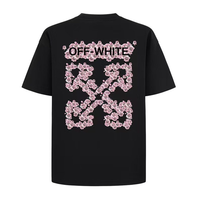 Off-White 短袖T恤男女情侣字母箭头花卉印花潮牌宽松WA01TE8115
