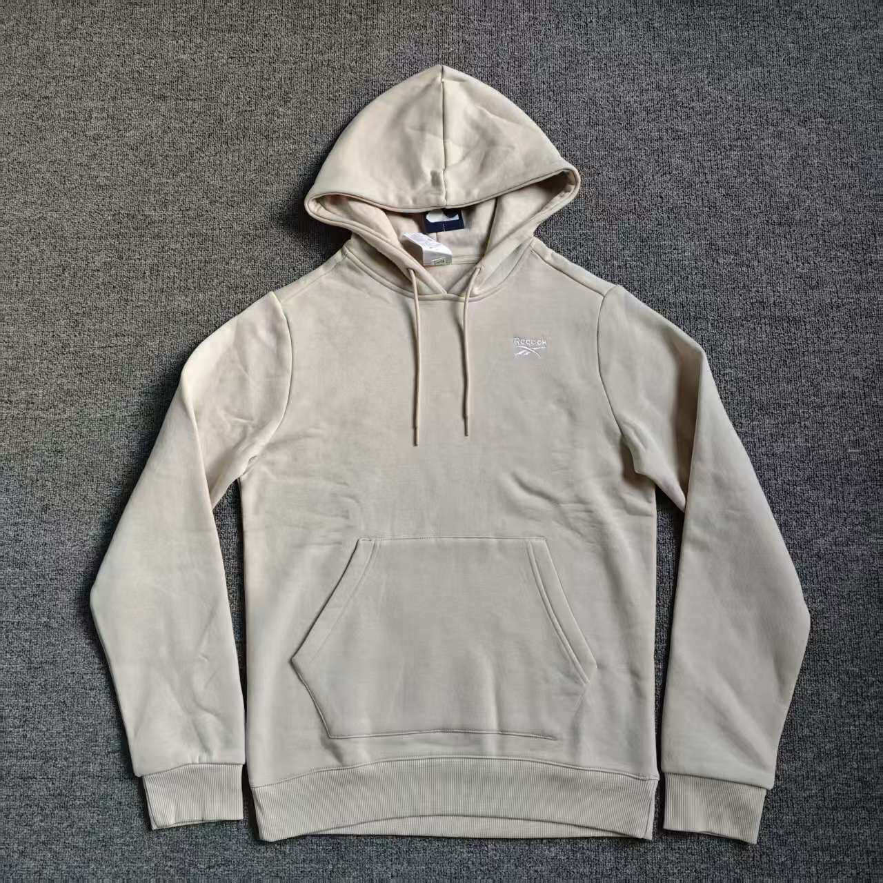 REEBOK锐步男子针织运动加绒连帽小标刺绣LOGO卫衣套头衫GR9194