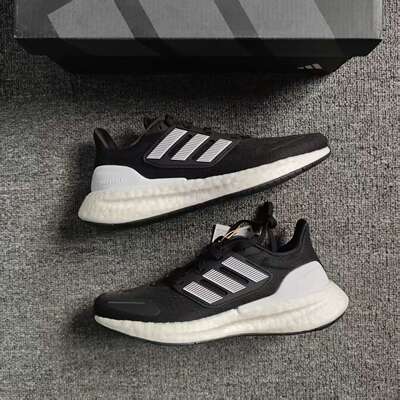ADIDAS阿迪达斯男女同款黑白三道杠PUREBOOST23缓震跑步鞋IH7674